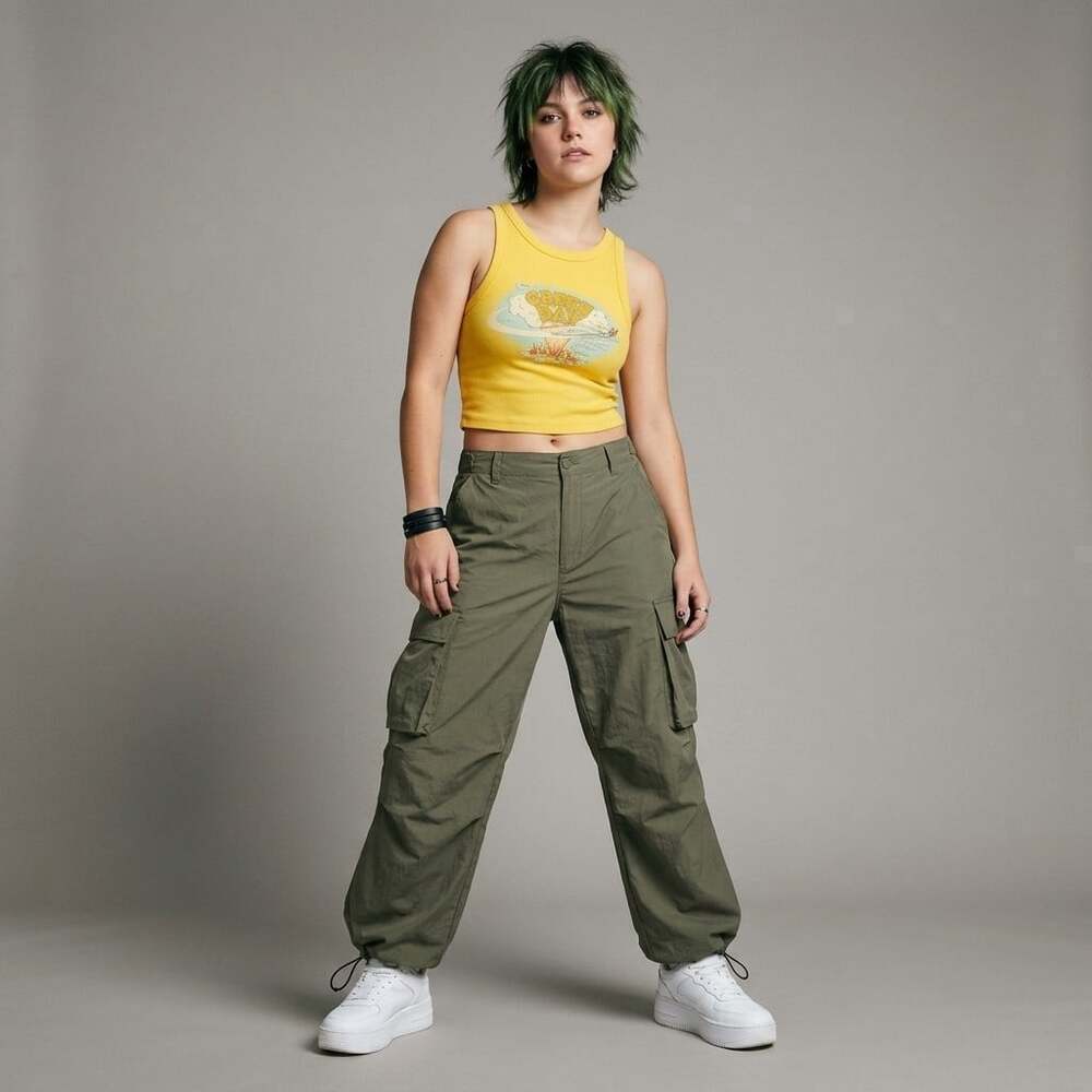 BDG Urban Outfitters Green Day Dookie Ribbed Crop Tank Women's Size L